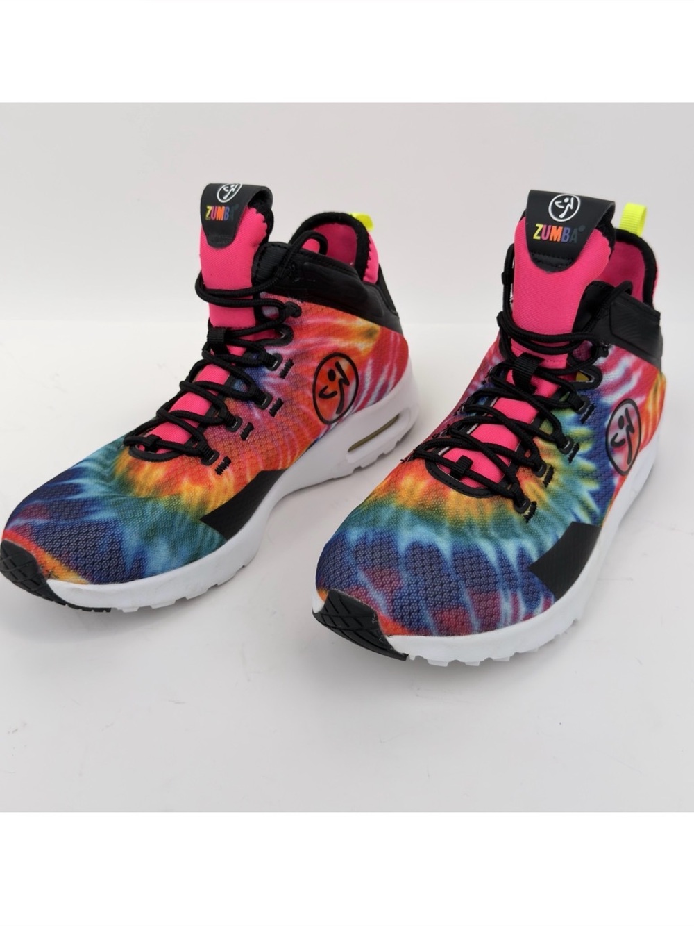 Zumba Women's Air Funk Mid Top Fitness Sneakers Pink Snake 9.5 Dance Athletic